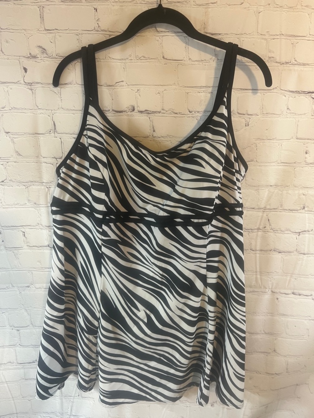 20W Plus size Great Lengths Zebra Print Black & White one piece swimsuit
